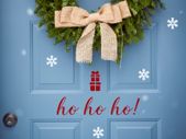 Ho Ho Ho Sticker/Decal, Christmas Sticker, Merry Christmas Sticker, Christmas Vinyl Decal, Ho Ho Ho Sign, Front Door Decal