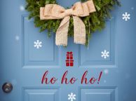 main image for ad Ho Ho Ho Sticker/Decal, Christmas Sticker, Merry Christmas Sticker, Christmas Vinyl Decal, Ho Ho Ho Sign, Front Door Decal