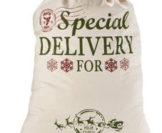 Personalised Christmas Gift Santa Sacks Canvas Bags with Red Drawstring Extra Large 39.4\" X 27.6\" For Xmas Stockings Stuffers Presents Holder & Party Decorations for Kids Boys Girls MULTIPLE SIZES (FREE POSTAGE)