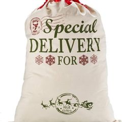 Personalised Christmas Gift Santa Sacks Canvas Bags with Red Drawstring Extra Large 39.4\" X 27.6\" For Xmas Stockings Stuffers Presents Holder & Party Decorations for Kids Boys Girls MULTIPLE SIZES (FREE POSTAGE)