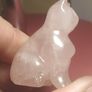 Carved Cat Figurine in Rose Quartz Stone Image 7