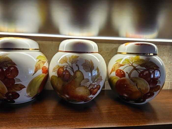Set of stunning vintage lidded jars