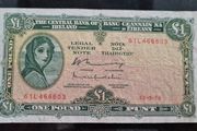 1976 Lady Lavery 1 pound banknote
