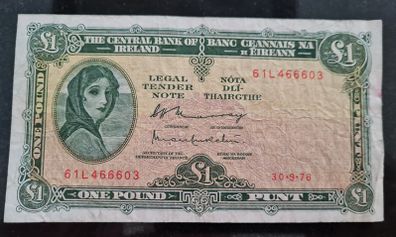 1976 Lady Lavery 1 pound banknote