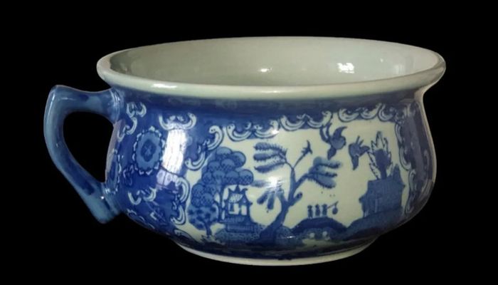 Antique Blue Willow Chamber Pot Pristine