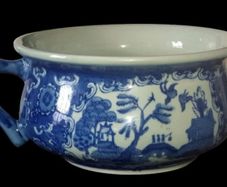 Antique Blue Willow Chamber Pot Pristine