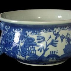 Antique Blue Willow Chamber Pot Pristine
