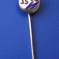 NATIONAL EXPRESS COACHES - 35 Years Long Service silver pin badge (fully hallmarked for 1982). A scarce badge.
