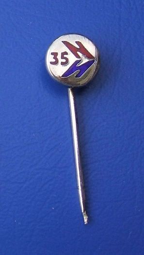 NATIONAL EXPRESS COACHES - 35 Years Long Service silver pin badge (fully hallmarked for 1982). A scarce badge.