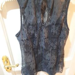 Grey Lace Sleeveless Top & Camisole