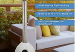ACTIVA Brolly Rattan 13 KW Heater, White, 220 cm Height, 84 cm Reflector