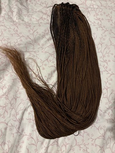 Wig- Brown 30 inches 360 ear to ear frontal knotless braided wig