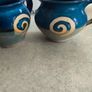 Jack O'Patsy Blue & Green Swirl Round set of 2 Belly larg Mug Hand Crafted Ireland Image 5