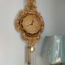Vintage  Brass Wall clock Rococo curved Image 2