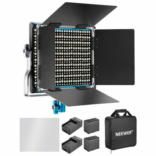 45221 Neewer 2x 660 Pieces (330 White+3300 Yellow) LED Video Light and Stands, Battery