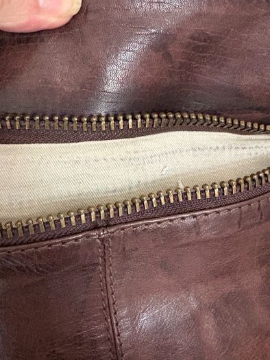 All saints distressed genuine leather Spitalfields multi tassel adjustable bag
