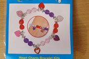 BNIP - An Adorable "Baker Ross Craft it" Heart Charm Bracelet Kit - 1 Item - Instructions included.