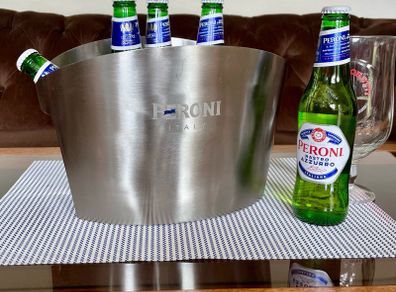 Peroni Italy Brushed Steel Ice Bucket
