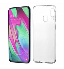 Thin Clear Hard Plastic Case For Samsung Galaxy A40 Shockproof Back Cover