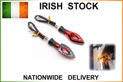 2x 12V RED Motorcycle Indicators Turn Signal Light