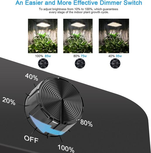 LED Grow Light 600W, 588pcs LEDs Grow Lights for Indoor Plants, UV-IR Sunlight Full Spectrum Plant Growing Lamp for Seed Starting, Seedlings, Vegetables, Daisy Chain Function
