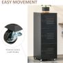 Vertical Rolling Storage Cabinet 3-Tier Mobile File Cabinet on Wheels Metal Doors Image 5
