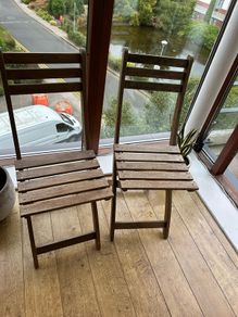 Ikea outdoor foldable dark brown chairs