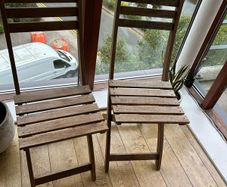 Ikea outdoor foldable dark brown chairs