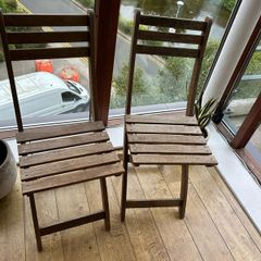 Ikea outdoor foldable dark brown chairs
