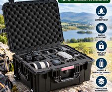 71L IP67 Waterproof Hard Protective Case with Wheels, Foam & Telescopic Handle