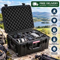71L IP67 Waterproof Hard Protective Case with Wheels, Foam & Telescopic Handle