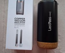Solid Black Copper Vacuum Insulated COFFEE or TEA Tumblers Capacity 500ml with Cork Designed non Slip Base Double Wall Stainless Steel Walls Keeps Hot  up to 8 hours or Keeps Cool for hours