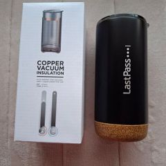 TOP QUALITY Solid Black Copper Vacuum Insulated COFFEE or TEA OR KEEPING DRINKS COOLER  ! Tumblers Capacity 500ml with Rubberised Cork Designed non Slip Base Double Wall Stainless Steel Walls Keeps Hot  up to 8 hours or Keeps Cool for hours