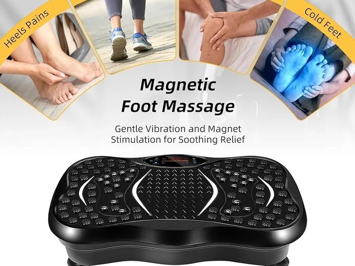 Vibration Plate Exercise Machine, Vibration Fitness Trainer with Bluetooth Speaker, 5 Program Modes, 2 Resistance Bands, Home Exercise Equipment for Fitness Body Toning