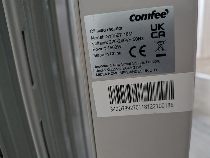 Oil filled radiator, 1500W