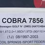 Golf mk4 VW Bora COBRA Lowering Springs 30mm Image 5