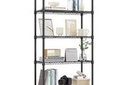 5 Tier Shelf Metal Storage Shelves Shelving Wire Rack Heavy Duty Closet Organizers for Garage Kitchen Bathroom Laundry Black 35 x 75 x 151.1 cm