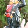 Charlie Chaplin Arrested by Policeman Chalkware Statue Figure - Vintage 6,4" Image 6