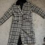 Black and White 90s Style Checkered Long Coat with Shoulder pads Image 2