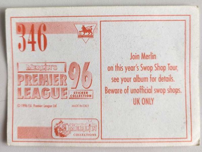 '96 Premier League - Merlin stickers