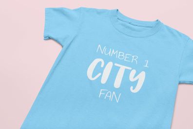 Unofficial Man City adults and kids t-shirt - Number 1 Football Fan! Number 1 Man City Fan Kids Tee