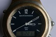 Vintage Sekonda Mens Silver Analog Digital Quartz Alarm Watch (works well)