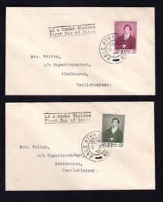 1952 Ireland Centenary of the Death of Thomas Moore (Poet & Musician) Commemorative Stamps Plain Typed Addressed First Day Cover (FDC) with Dublin Cancel