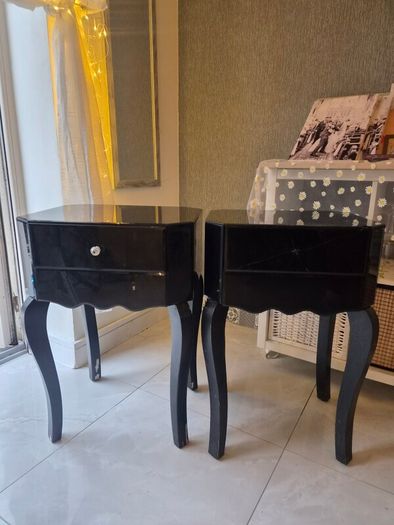 Black Glass Bedside Locker + Matching Upcycling Project FREE