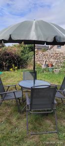 Home Garden Furniture Set Table, 4 Chairs & Parasol 100.00