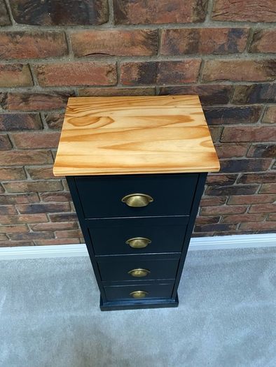 Tall Narrow 4 Drawer Chest of Drawers / Storage Unit Refinished