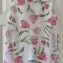 Ladies White Floral Silk Mix Top, Made In Italy. Image 3