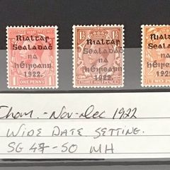 Ireland Nov - Dec 1922 Alex Thom Wide Date Setting Sg47-50 MH