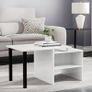 FREE P&P Industrial Coffee Table High Gloss Vintage Wooden and Metal Living Room Coffee Table with Storage Shelf Accent Furniture (White) Image 6