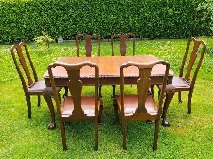 Mid century Solid Mahogany Dining Table and Chairs.